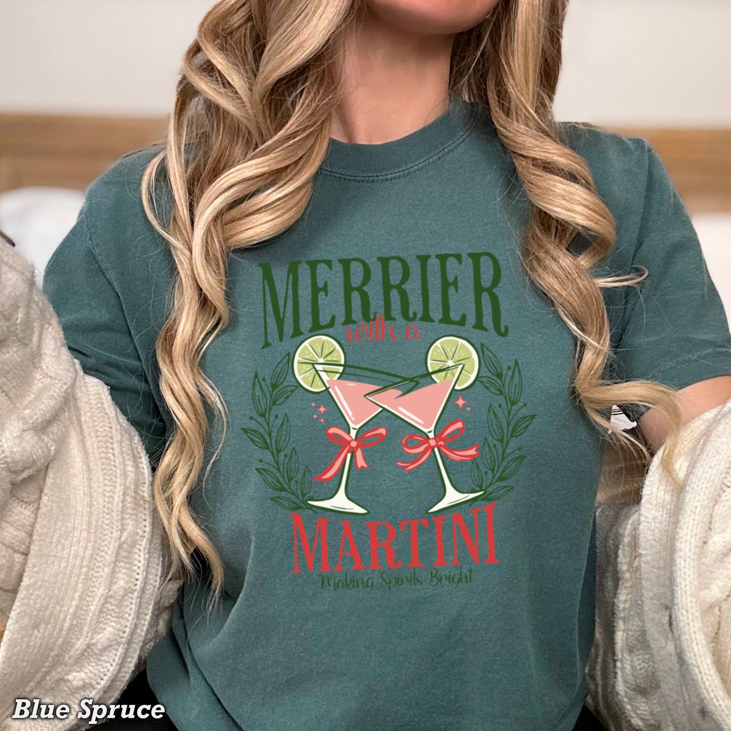 Merrier With A Martini  Comfort Color Graphic Tee