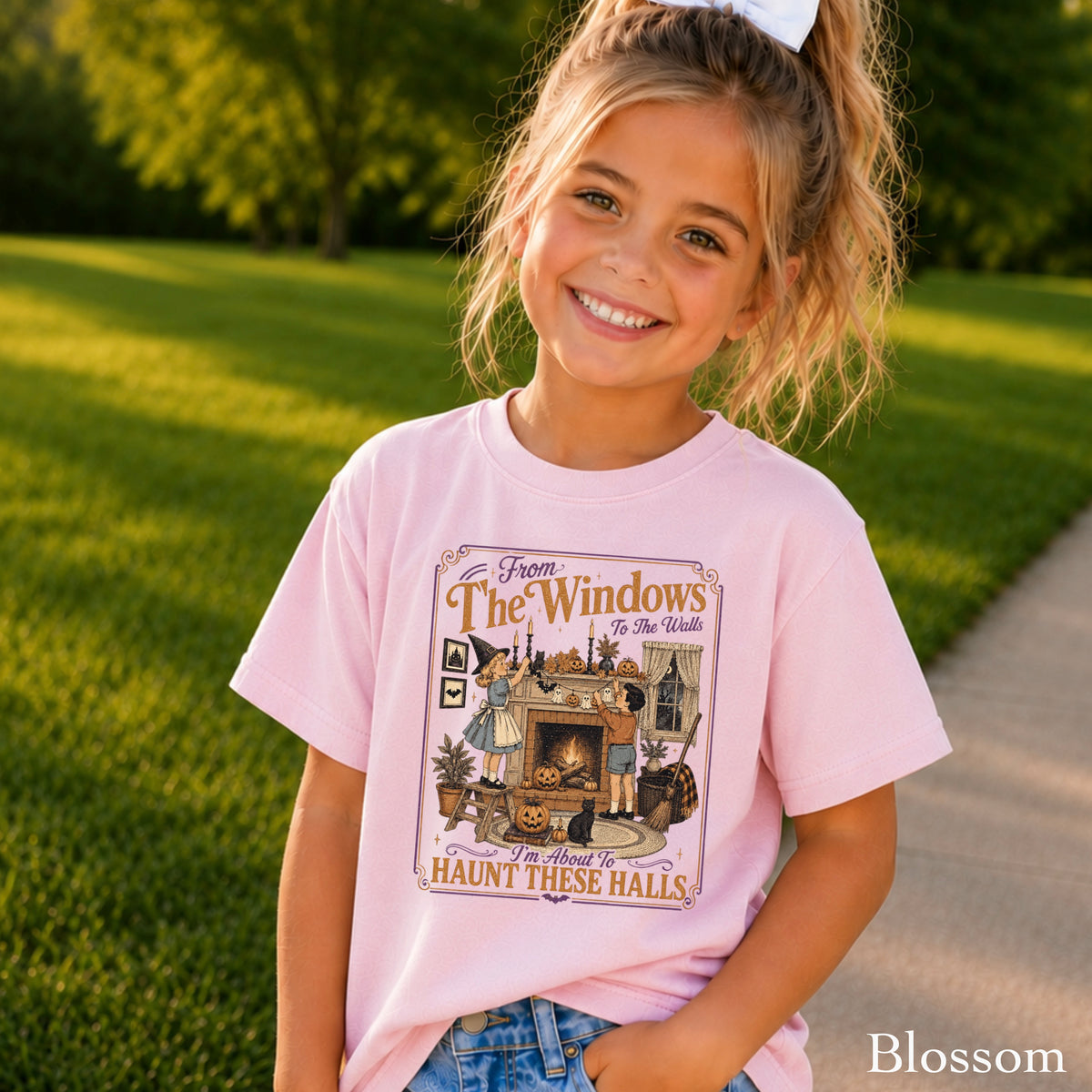 From The Window To The Walls Halloween Youth Comfort Color T-Shirt