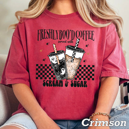 Freshly Boo’d Coffee Halloween Comfort Color Graphic Tee