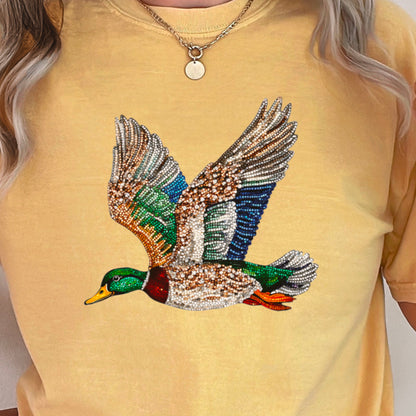 Faux Rhinestone Mallard Duck Comfort Color Graphic Tee