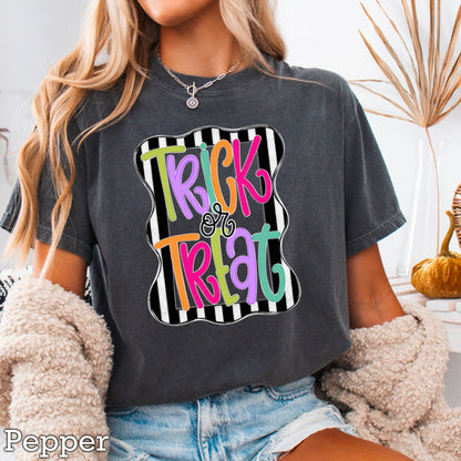 Trick Or Treat Halloween Comfort Color Graphic Tee