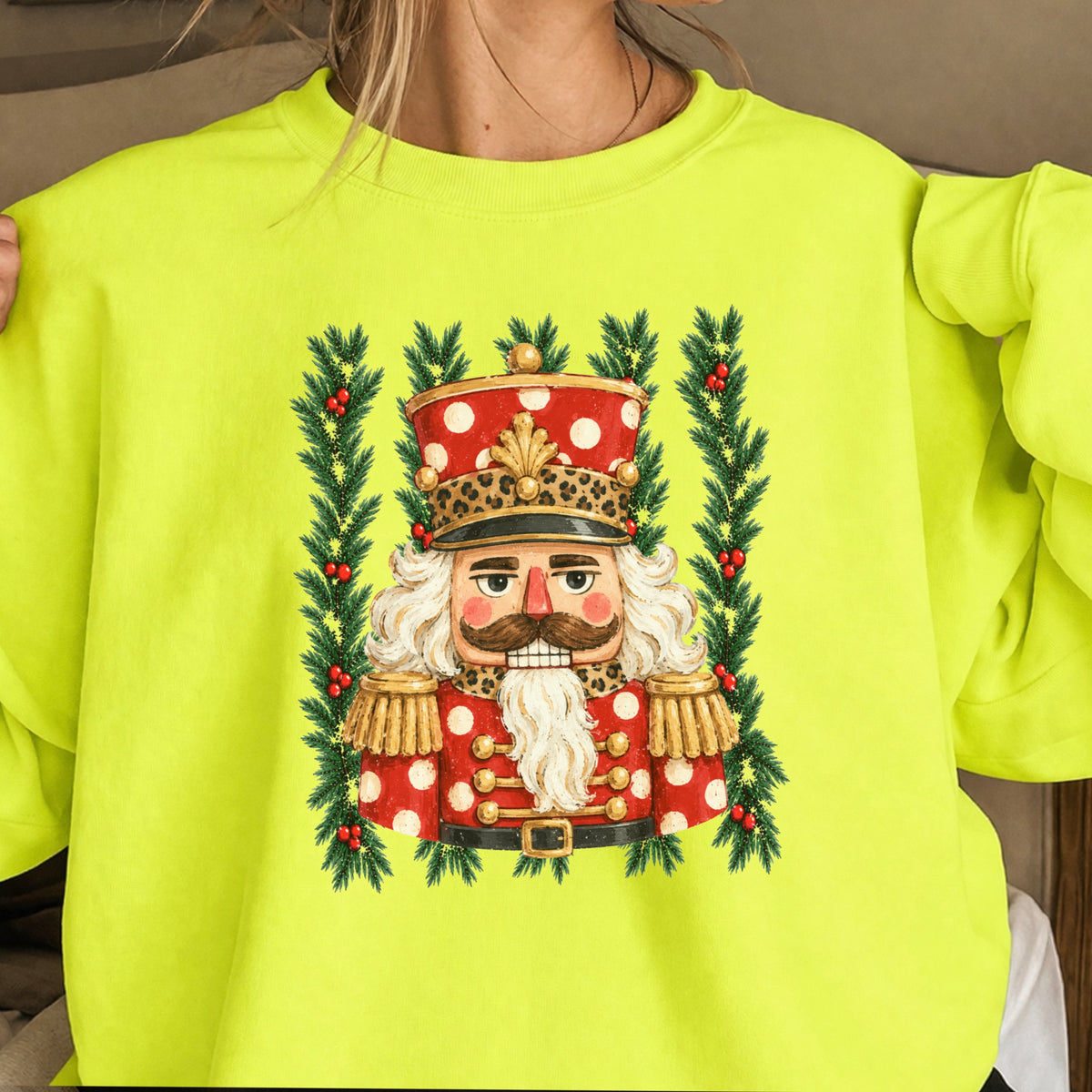 Preppy Nutcracker Christmas Crewneck Sweatshirt