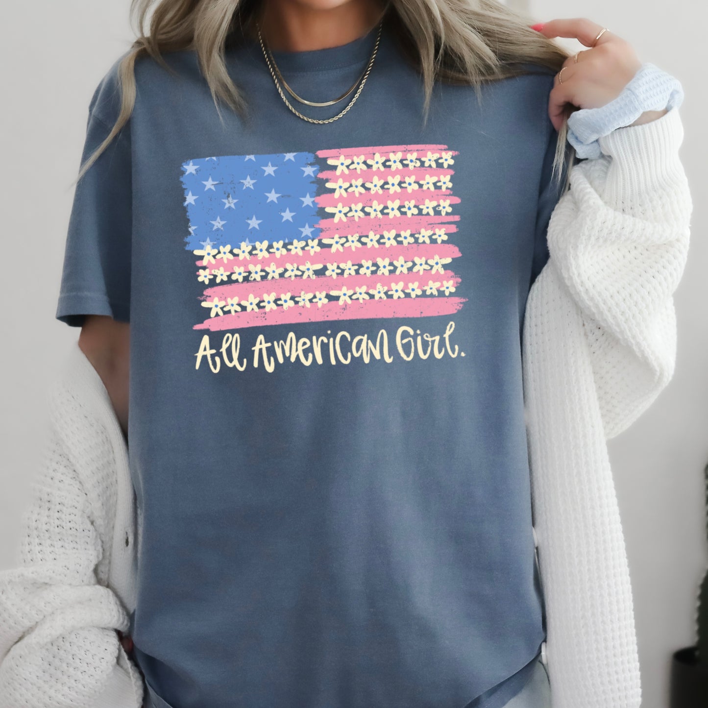 All American Girl Comfort Color Graphic Tee