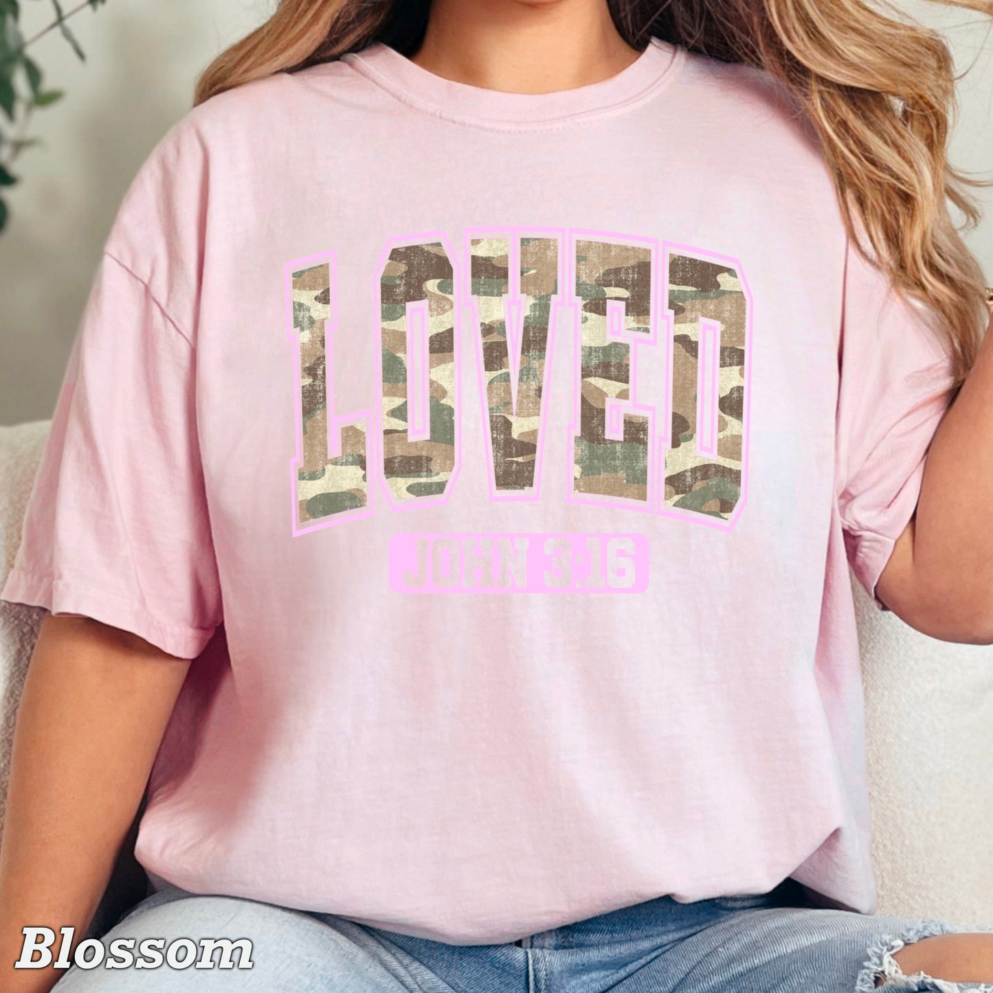 Camo John 3:16 Valentine’s Day Comfort Color Graphic Tee