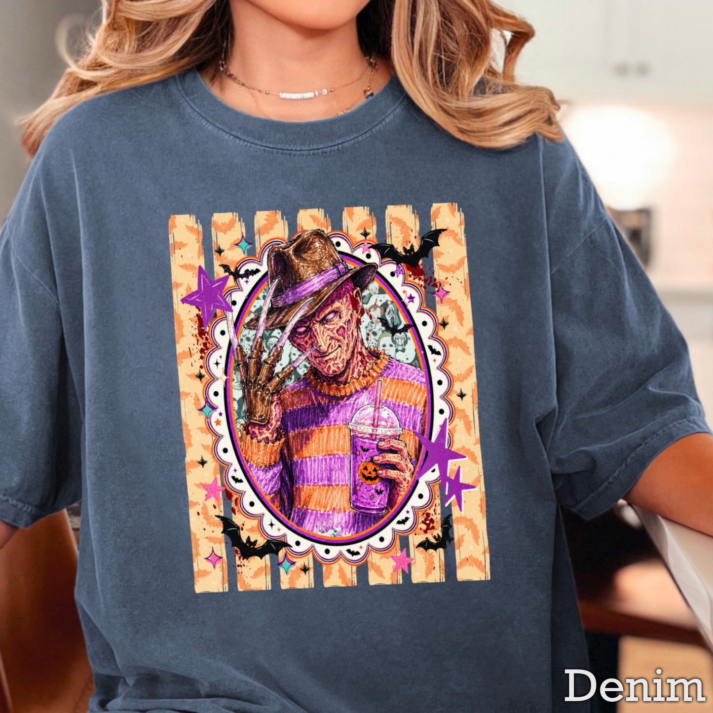 Horror Film Character Halloween Comfort Color Graphic Tee