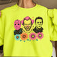 Floral Horror Film Characters Halloween Crewneck Sweatshirt