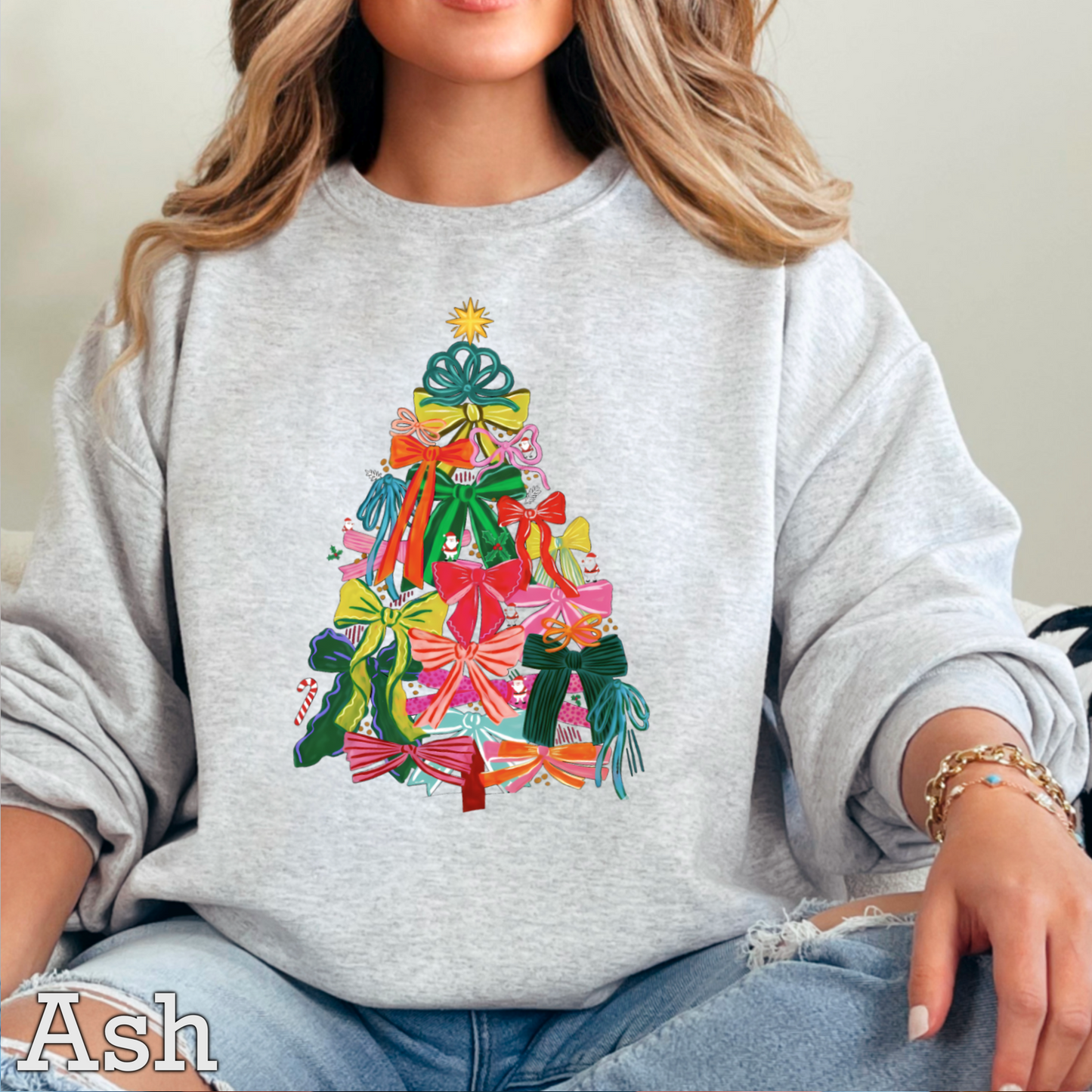Bow Christmas Tree Crewneck Sweatshirt
