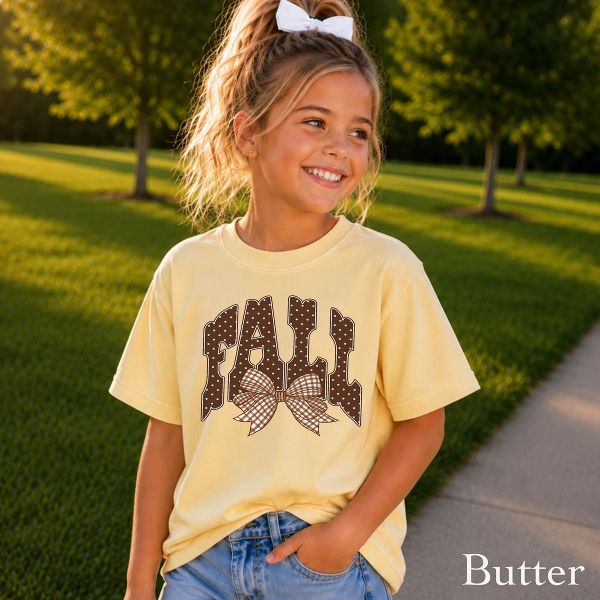 Fall Gingham Favorite Youth Comfort Color T-Shirt