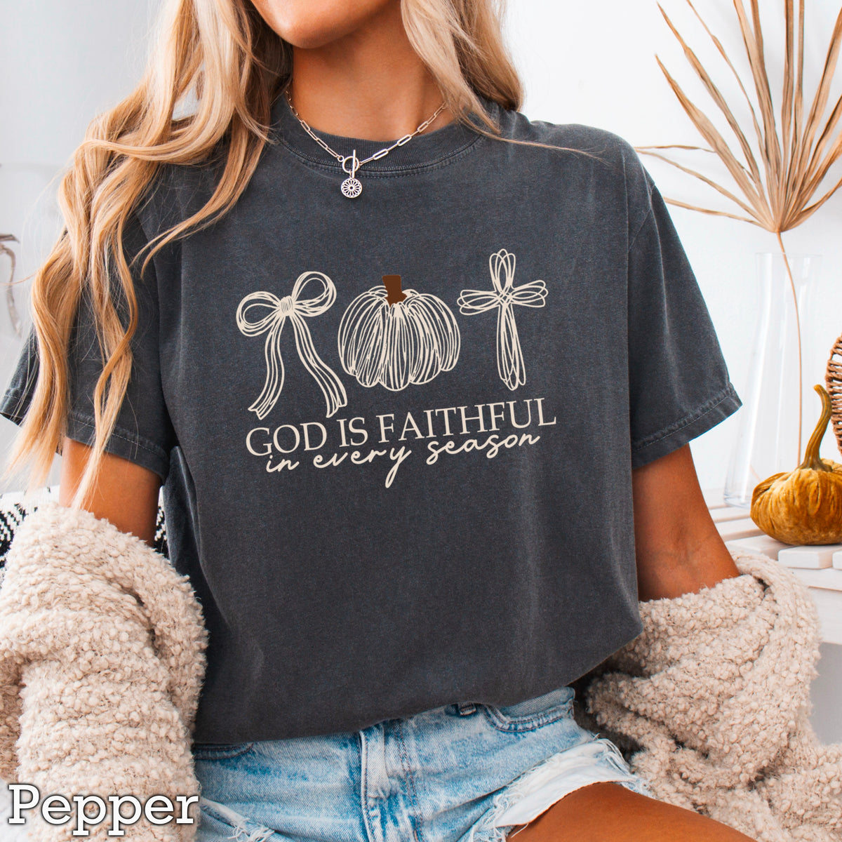 God Is Faithful In Every Season Comfort Color Graphic Tee