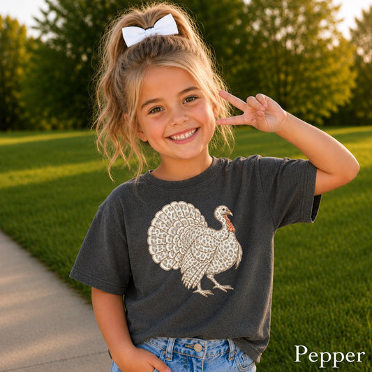 Turkey Thanksgiving Youth Comfort Color T-Shirt