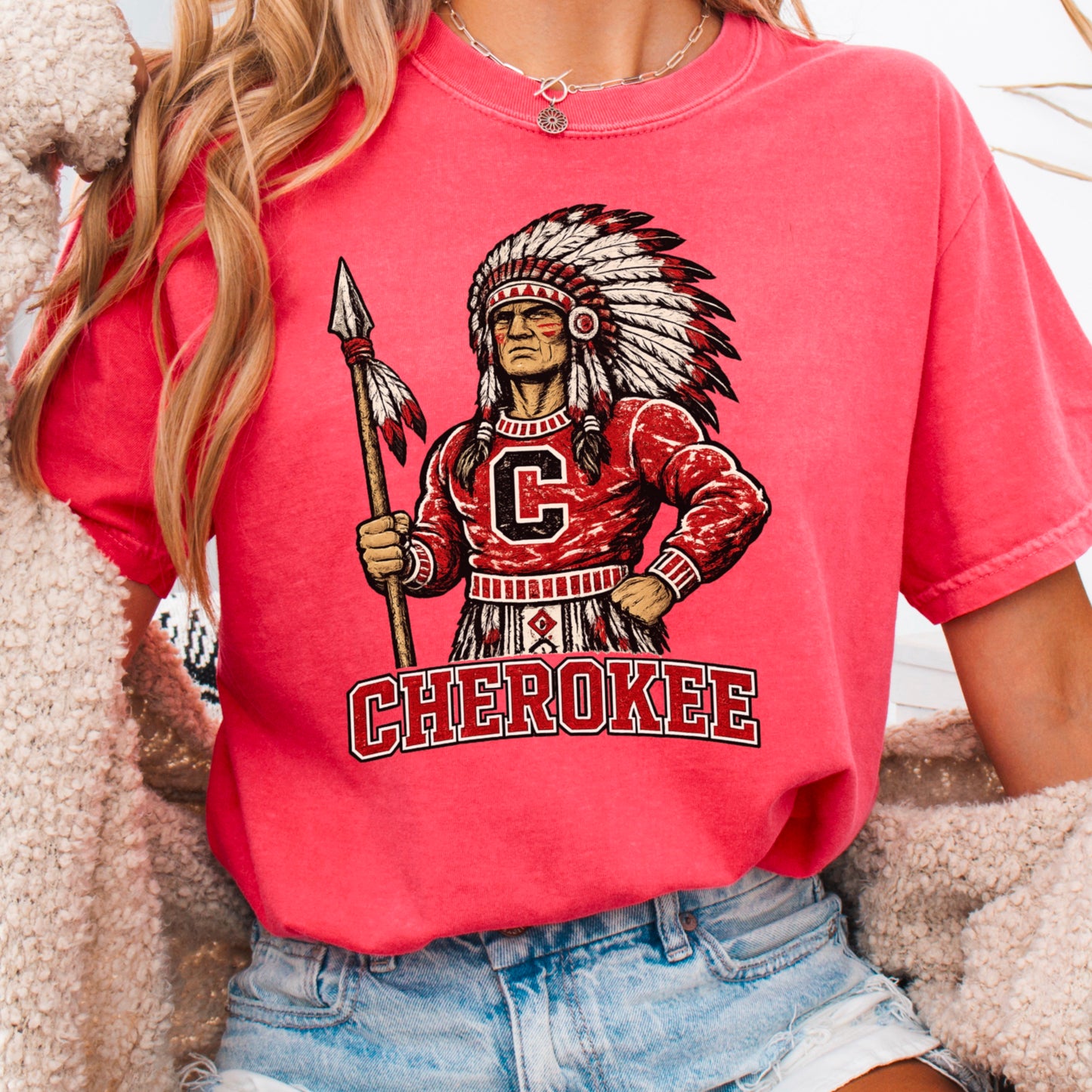 Cherokee Warriors Comfort Color Graphic Tee