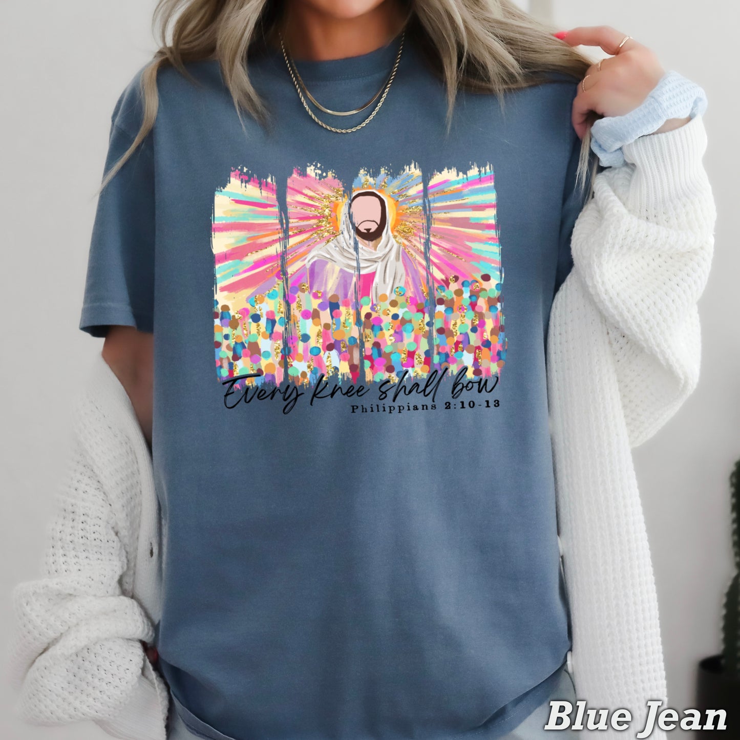 Every Knee Shall Bow Easter Comfort Color Graphic Tee