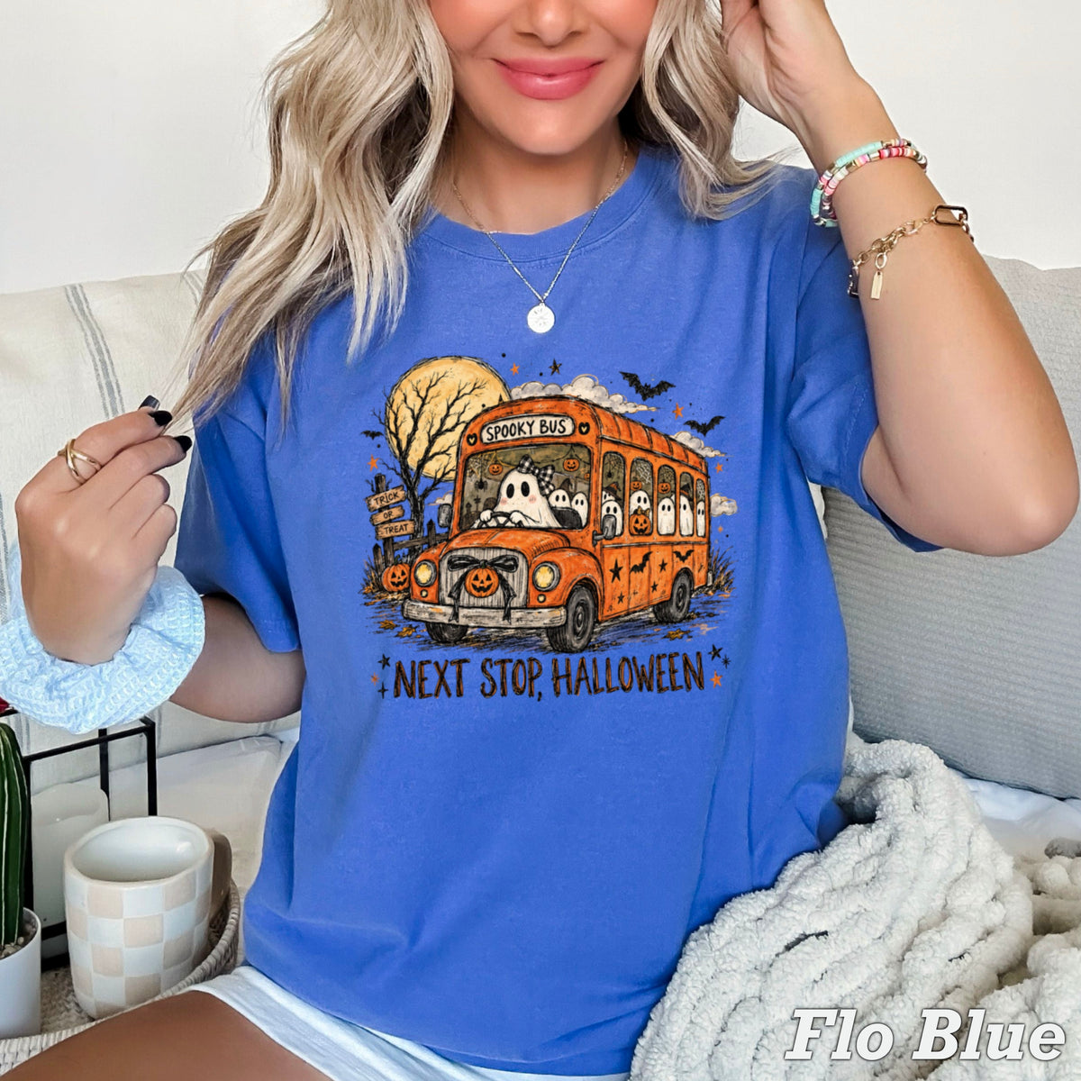 Next Stop Halloween Comfort Color Graphic Tee