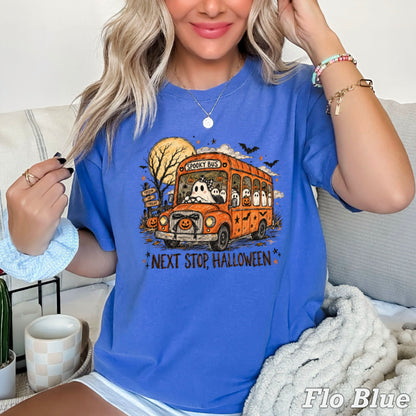 Next Stop Halloween Comfort Color Graphic Tee