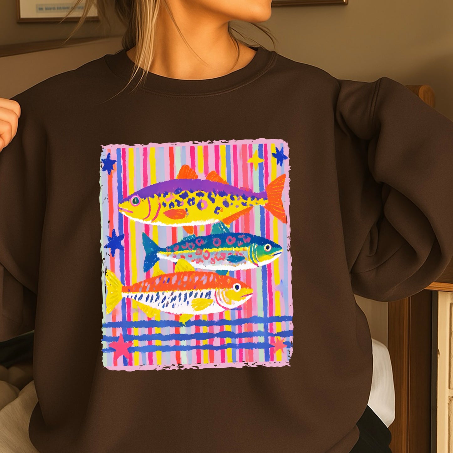 Preppy Fish Crewneck Sweatshirt