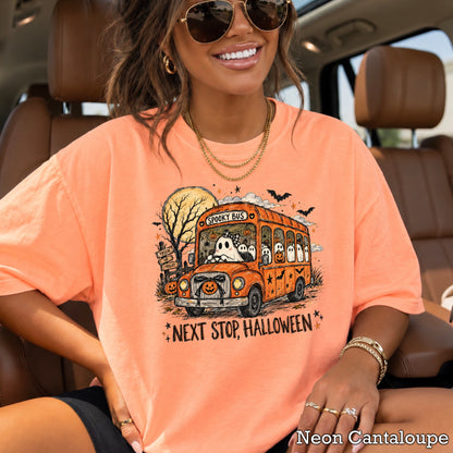 Next Stop Halloween Comfort Color Graphic Tee