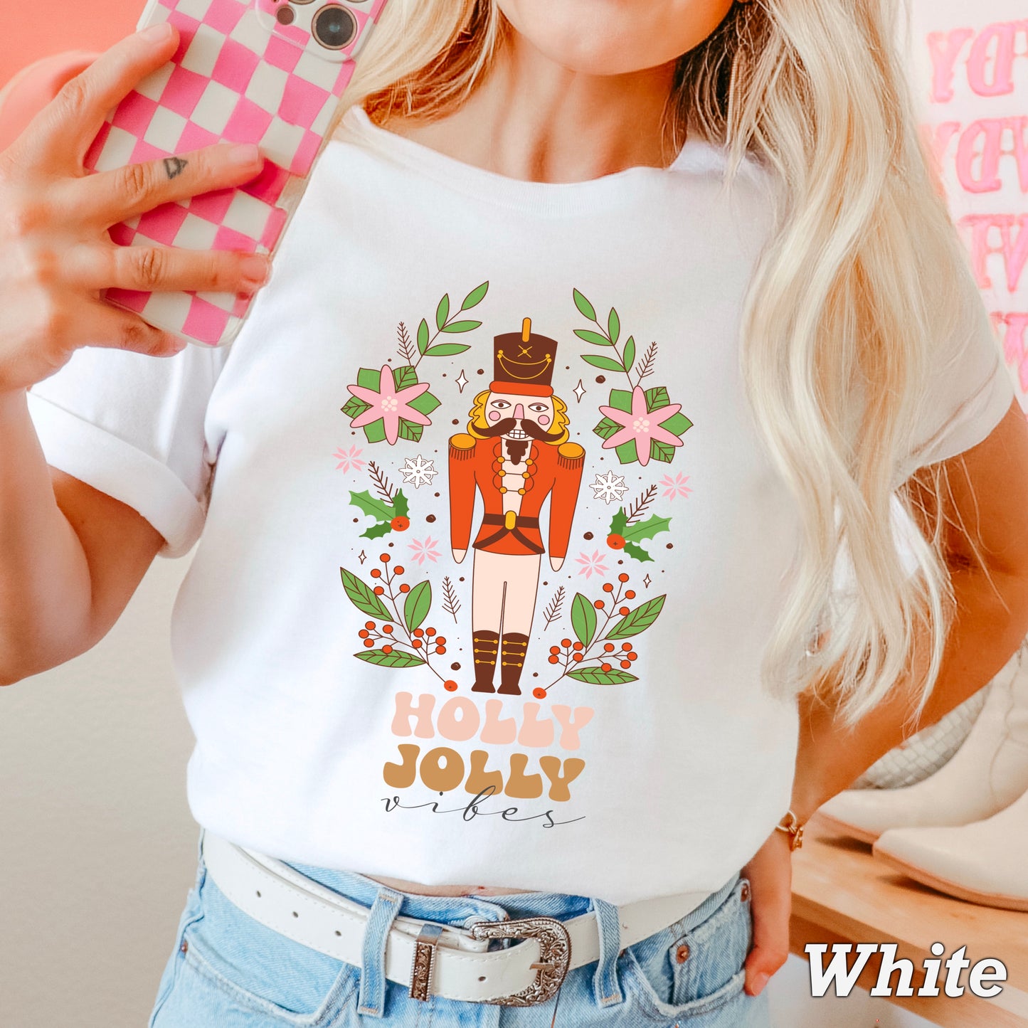 Holly Jolly Vibes Nutcracker Comfort Color Graphic Tee