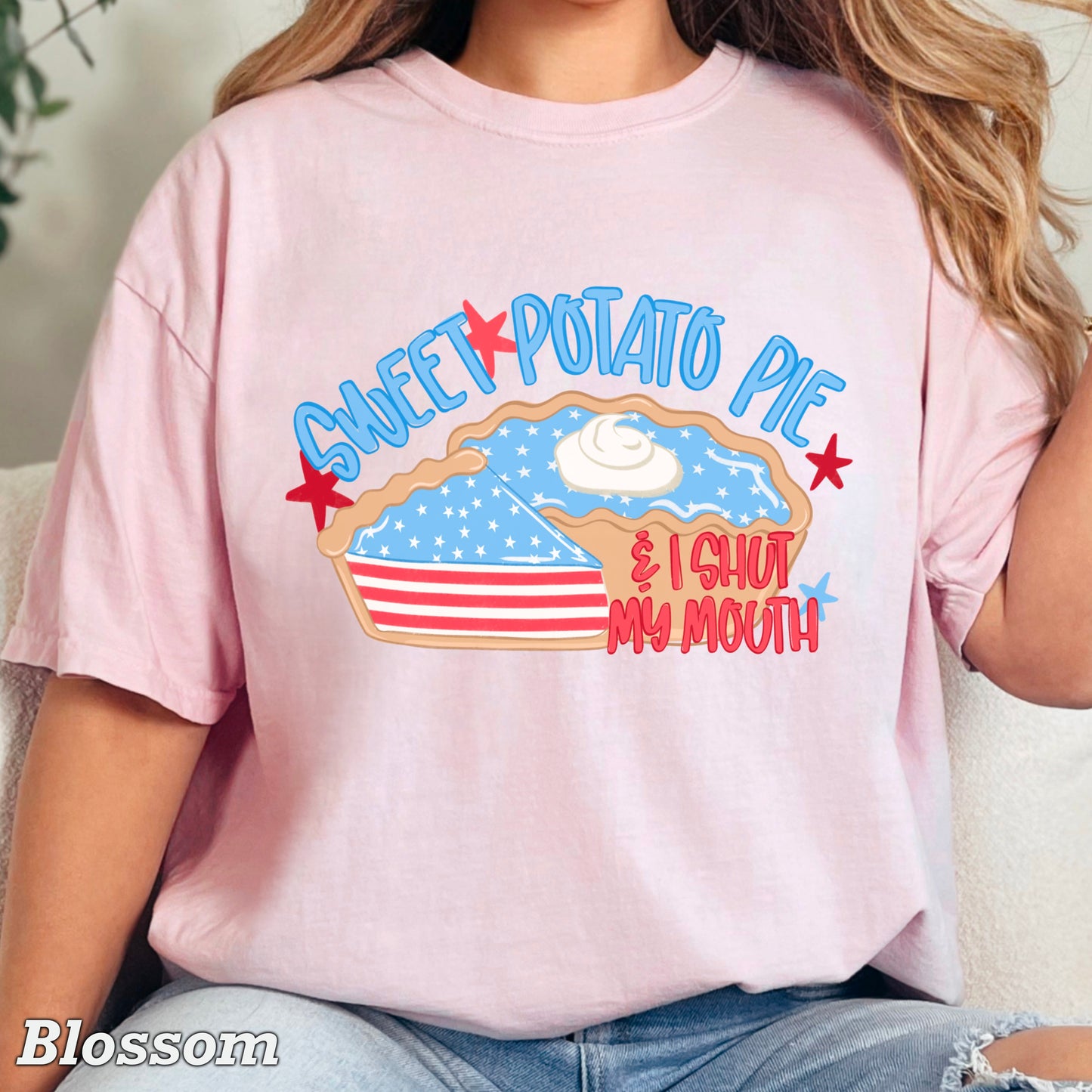 Sweet Potato Pie Patriotic Comfort Color Graphic Tee