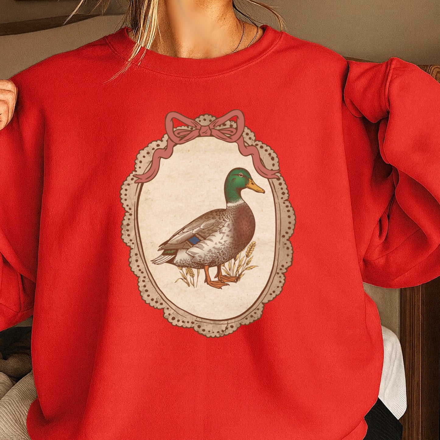 Vintage Framed Mallard Duck Crewneck Sweatshirt