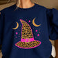Leopard Witches Hat Halloween Crewneck Sweatshirt