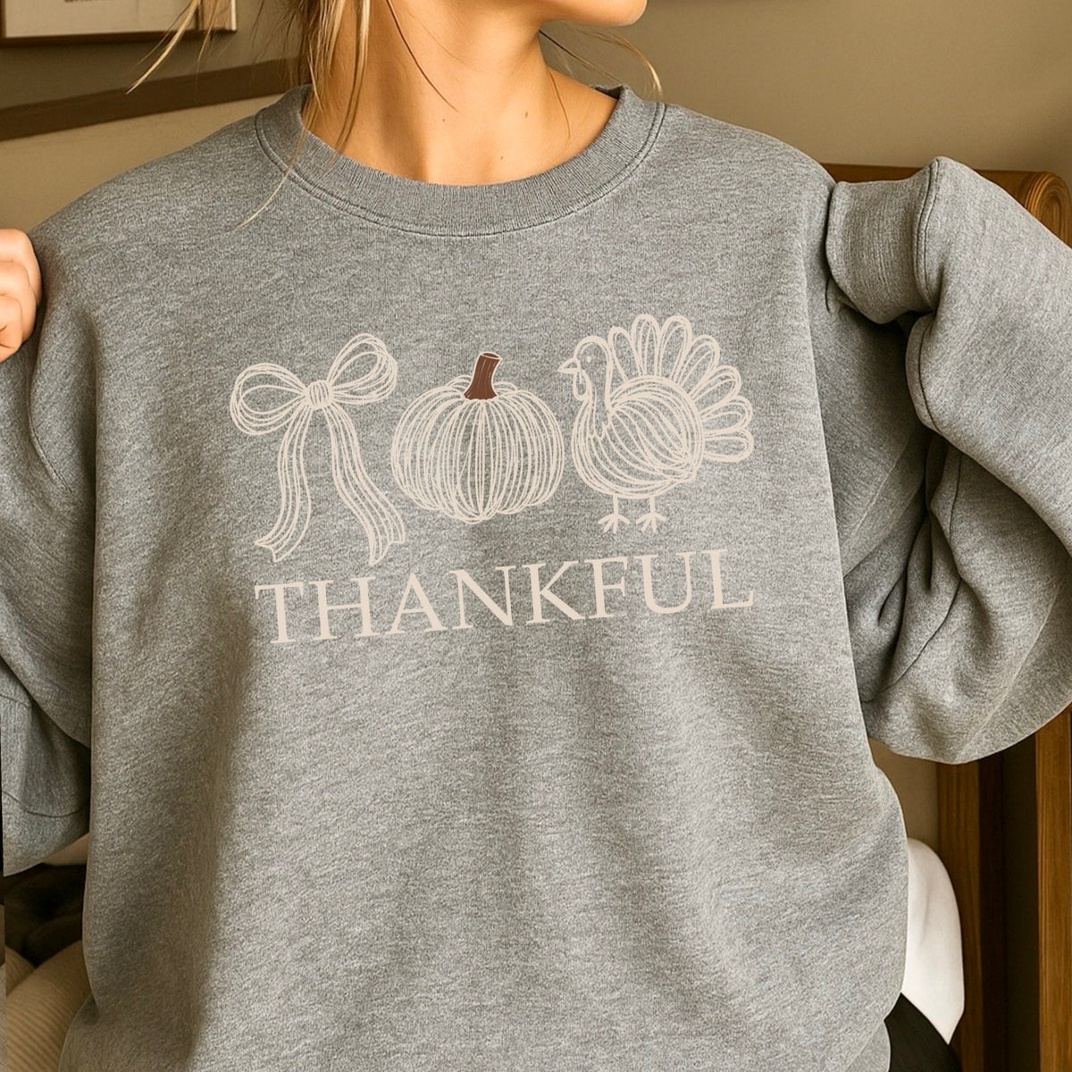 Thankful Thanksgiving Crewneck Sweatshirt