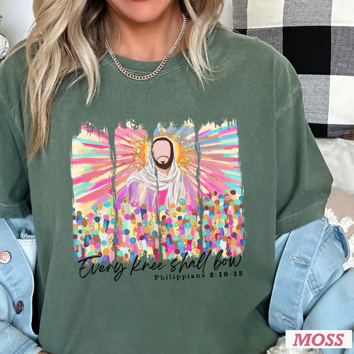 Every Knee Shall Bow Easter Comfort Color Graphic Tee