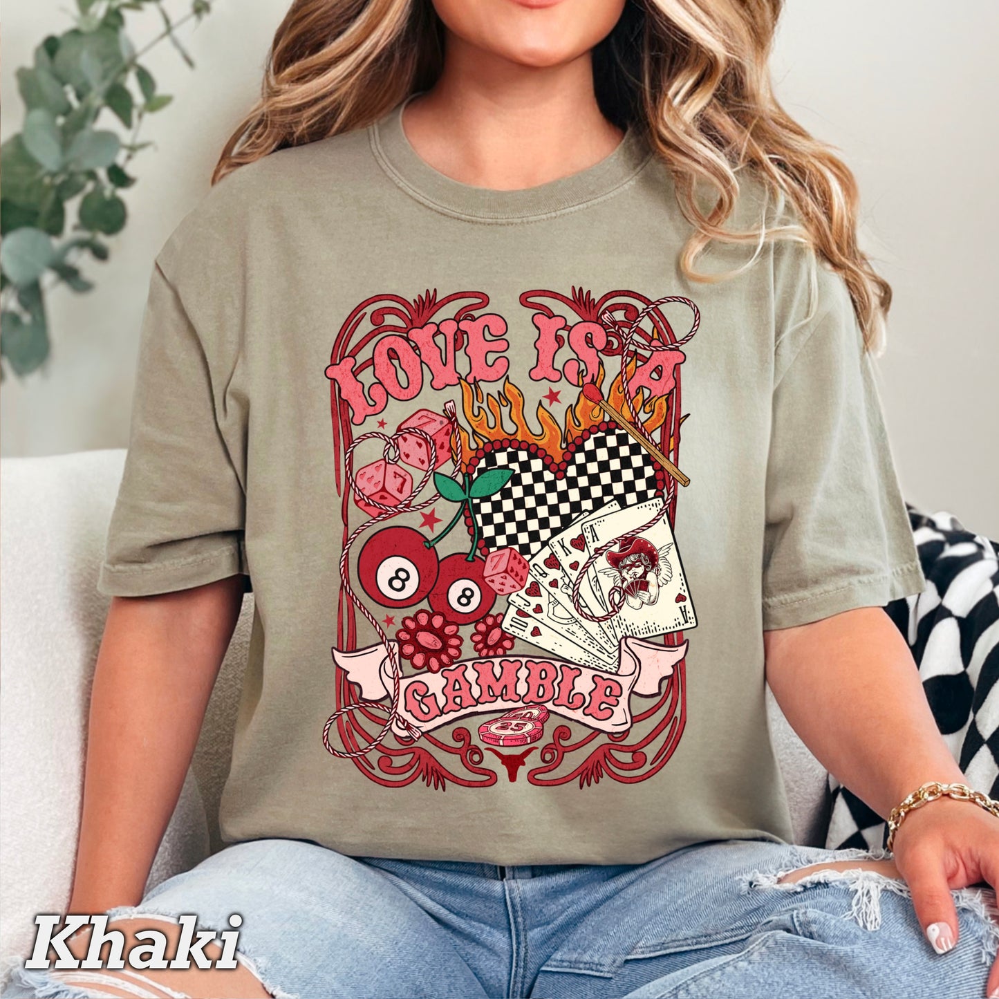 Love Is A Gamble Comfort Color Graphic Tee