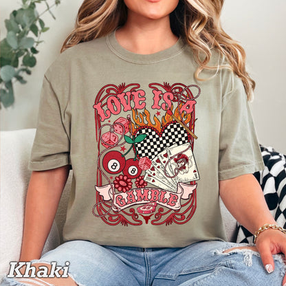 Love Is A Gamble Comfort Color Graphic Tee