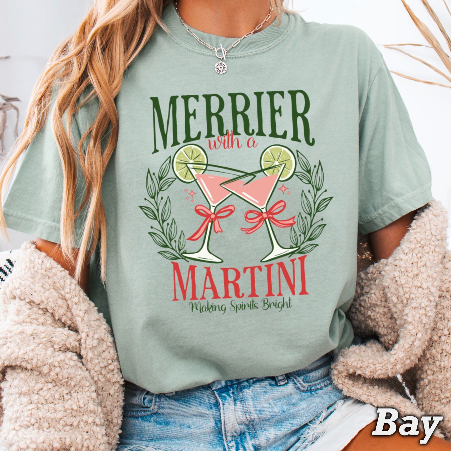 Merrier With A Martini  Comfort Color Graphic Tee