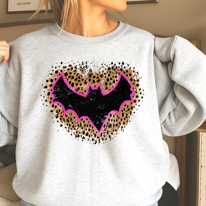 Leopard Bat Halloween Crewneck Sweatshirt