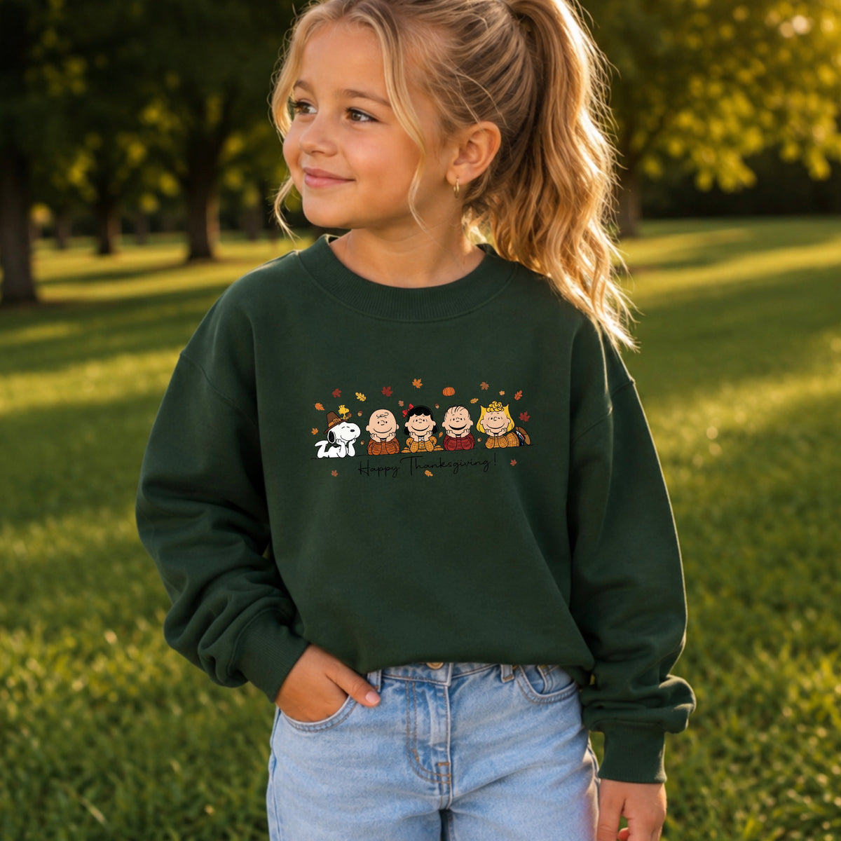 Happy Thanksgiving Youth Crewneck Sweatshirt