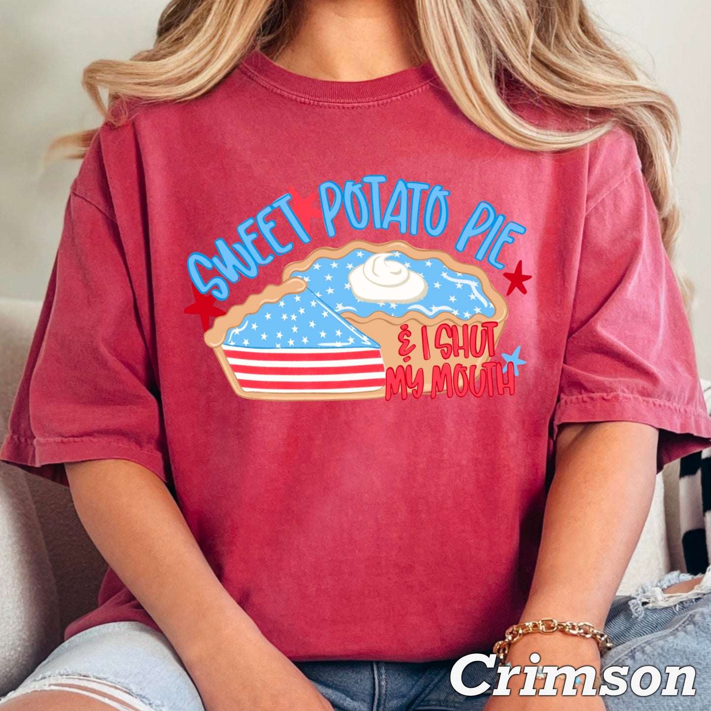 Sweet Potato Pie Patriotic Comfort Color Graphic Tee
