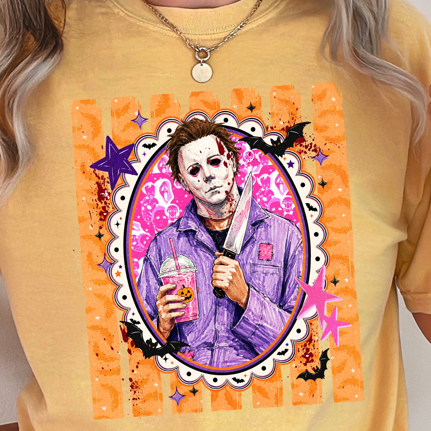 Horror Film Character Halloween Comfort Color Graphic Tee