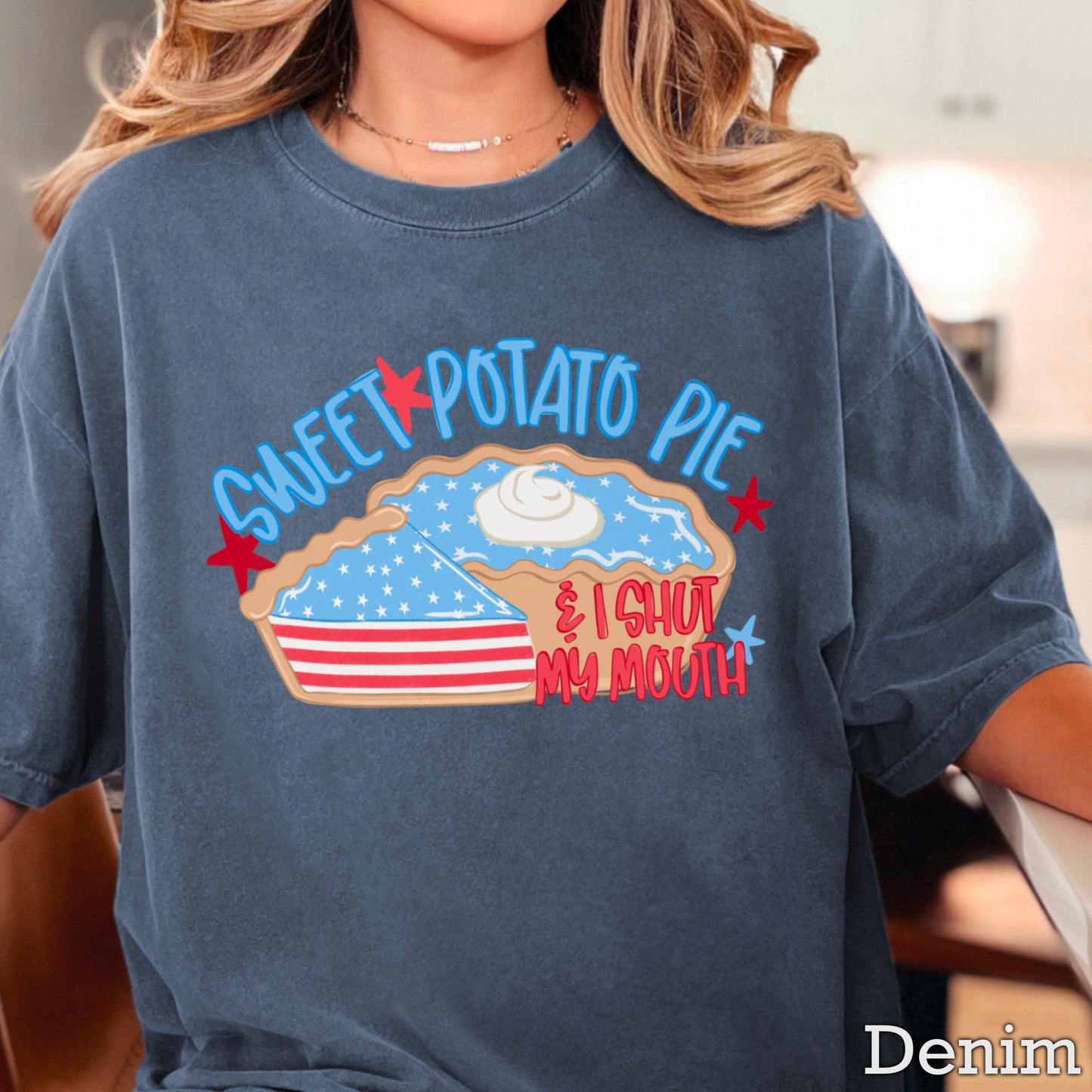 Sweet Potato Pie Patriotic Comfort Color Graphic Tee