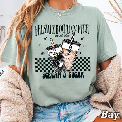 Freshly Boo’d Coffee Halloween Comfort Color Graphic Tee