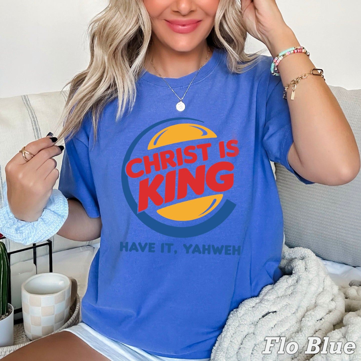 Christ Is King Christian Comfort Color Graphic Tee