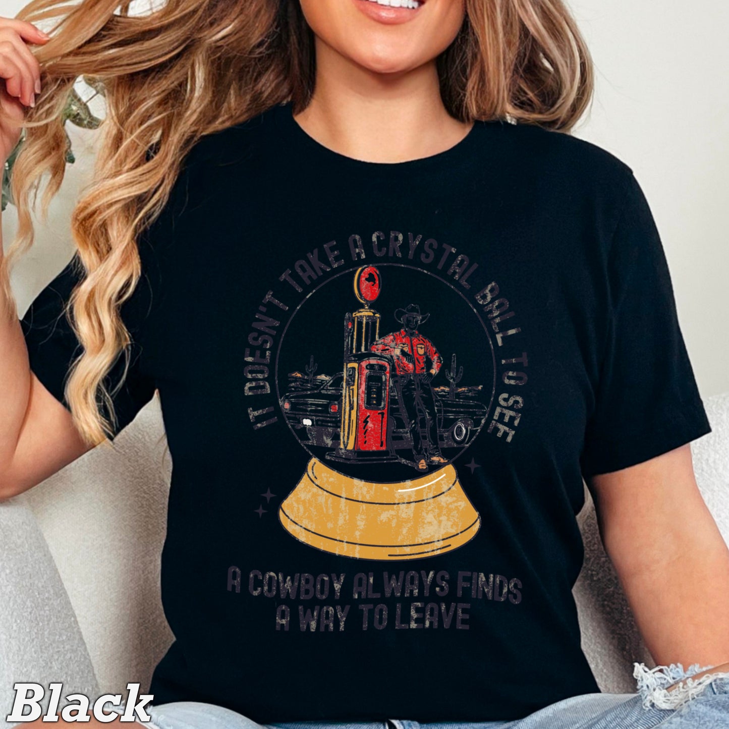 A Cowboy Finds A Way To Leave Western Comfort Color Graphic Tee