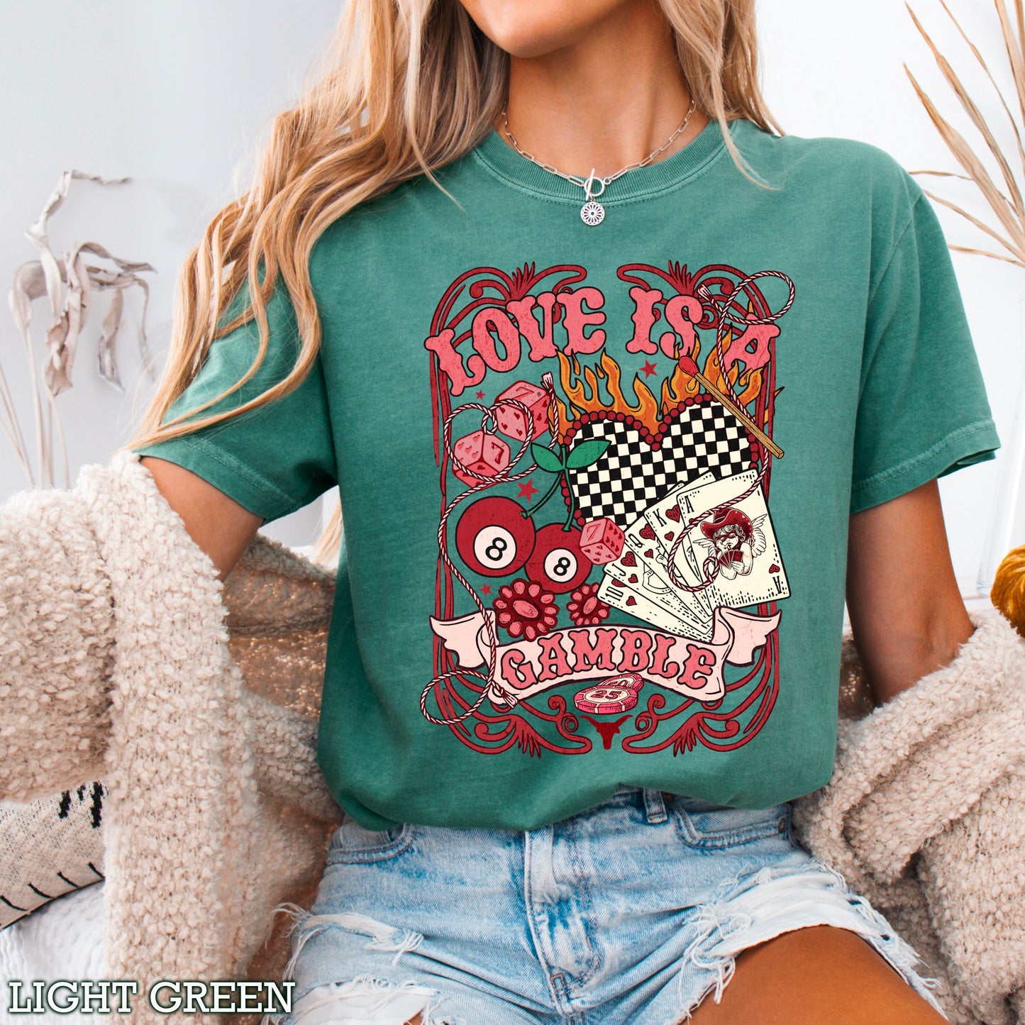 Love Is A Gamble Comfort Color Graphic Tee