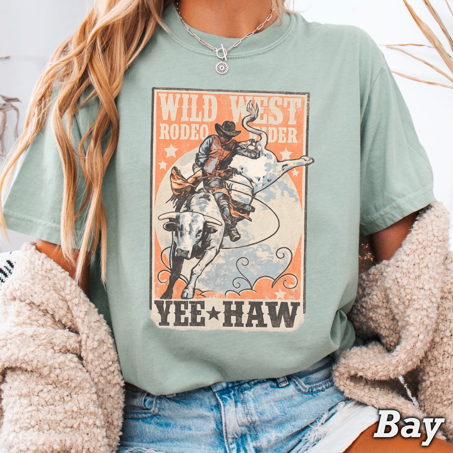 Wild West Rodeo Rider Comfort Color Graphic Tee