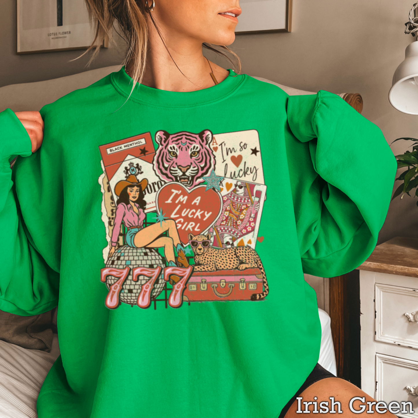 Lucky Girl Graphic Crewneck Sweatshirt