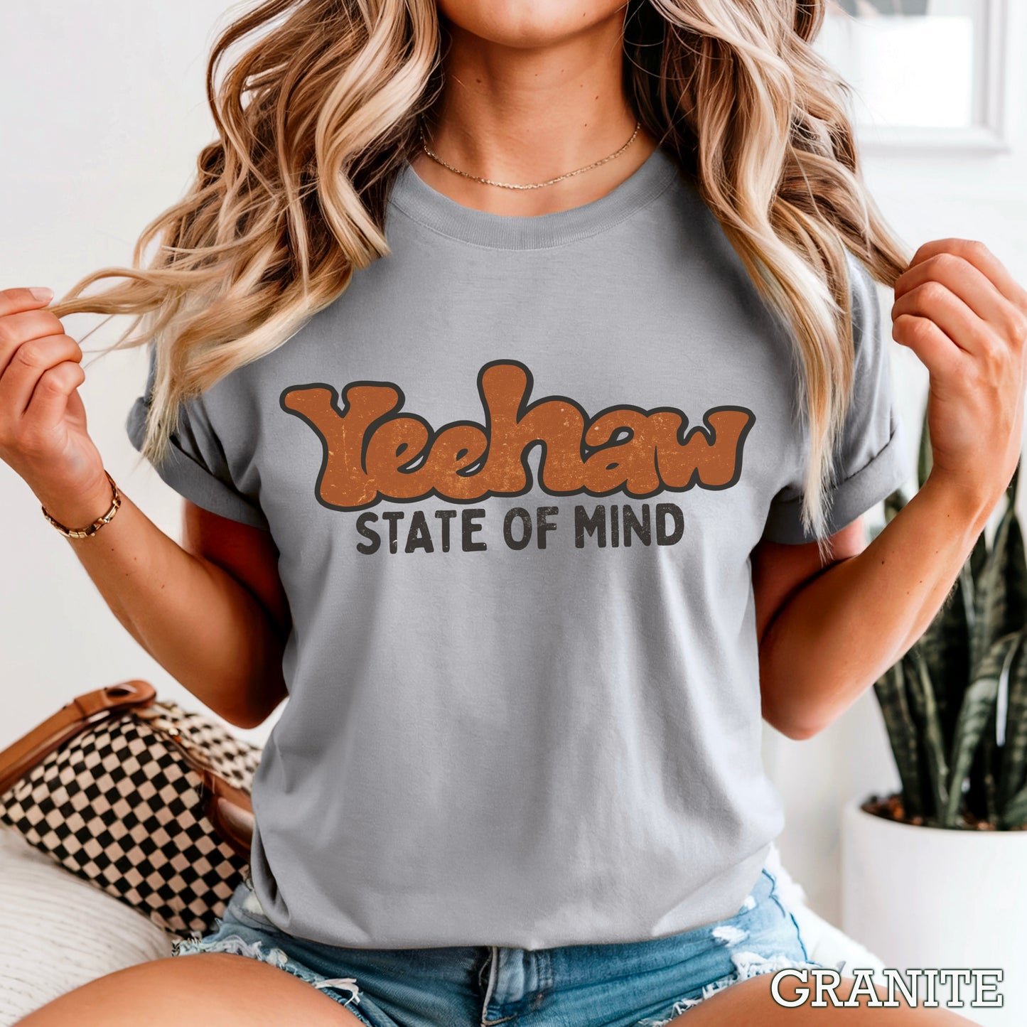 Yeehaw State Of Mind Comfort Color Graphic Tee