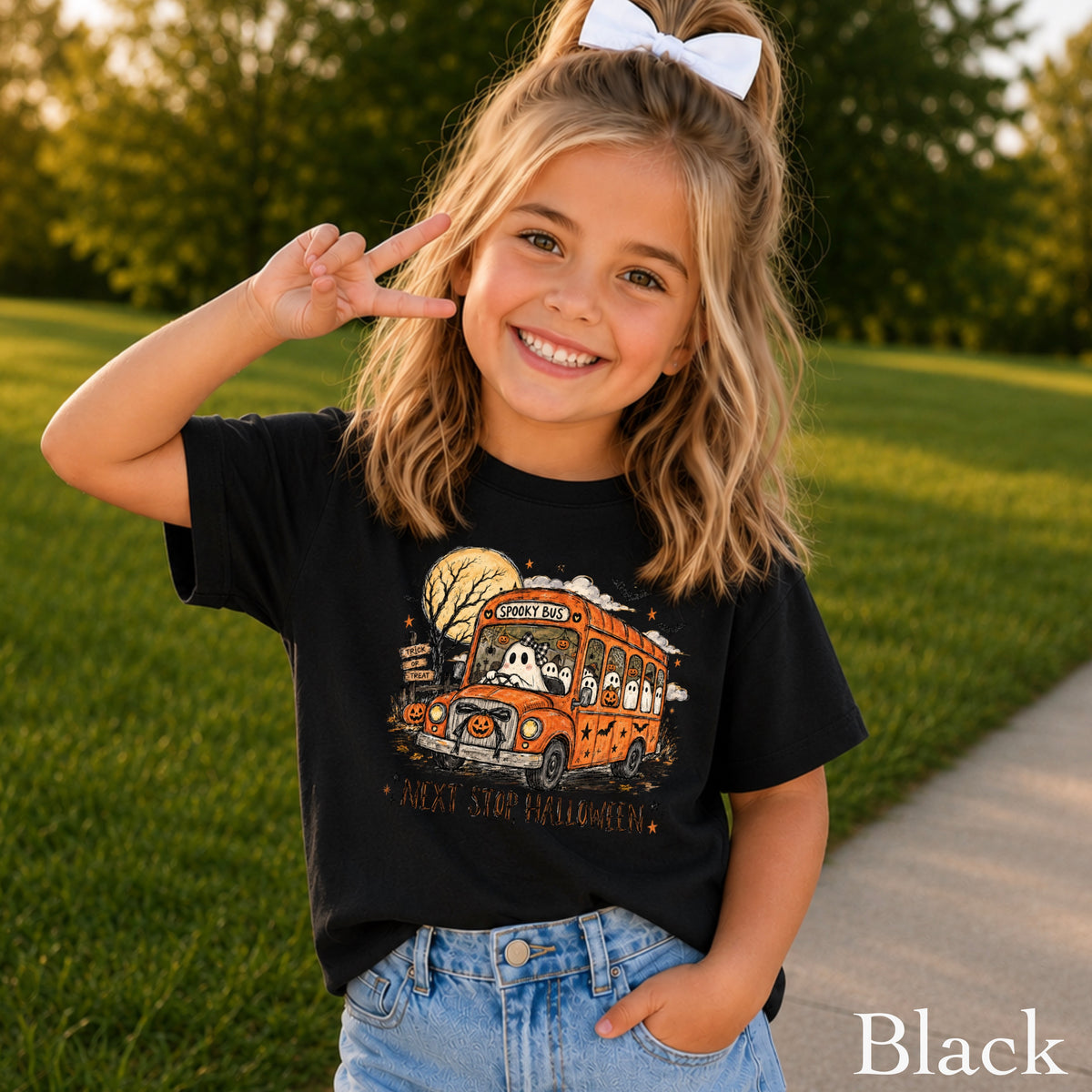 Next Stop Halloween Youth Comfort Color T-Shirt