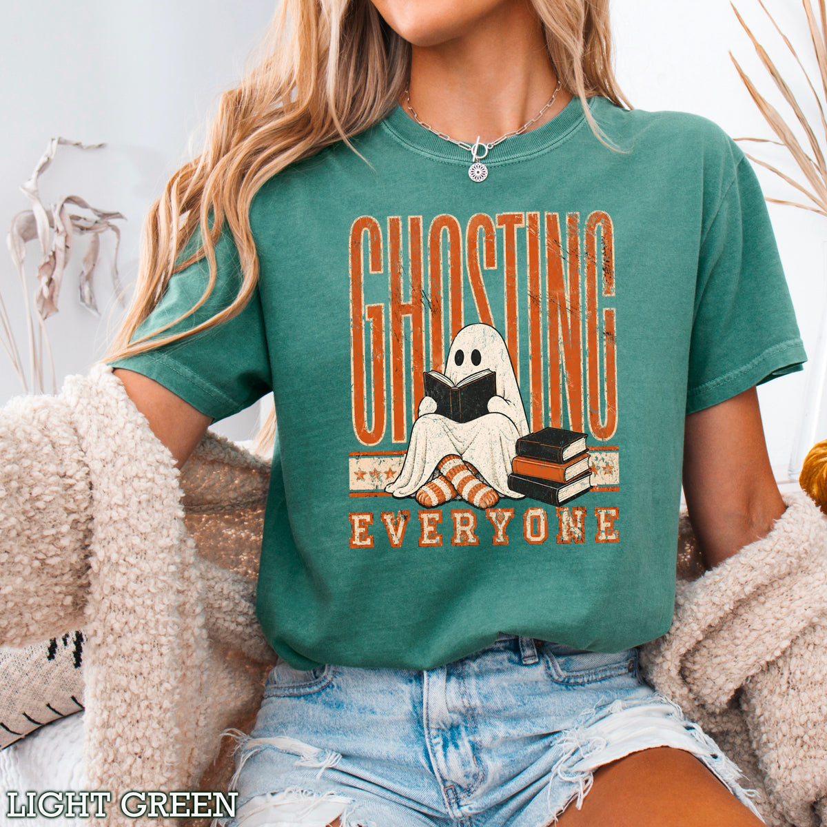 Ghosting Everyone Halloween Comfort Color Graphic Tee