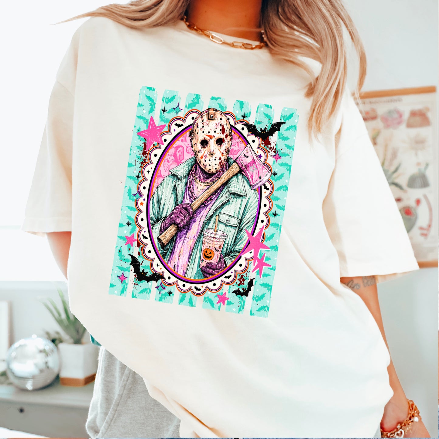 Horror Film Character Halloween Comfort Color Graphic Tee