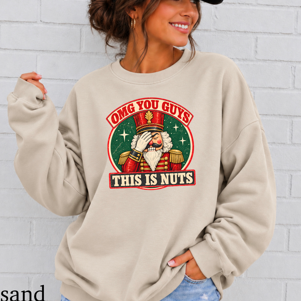 OMG You Guys This Is Nuts Christmas Crewneck Sweatshirt