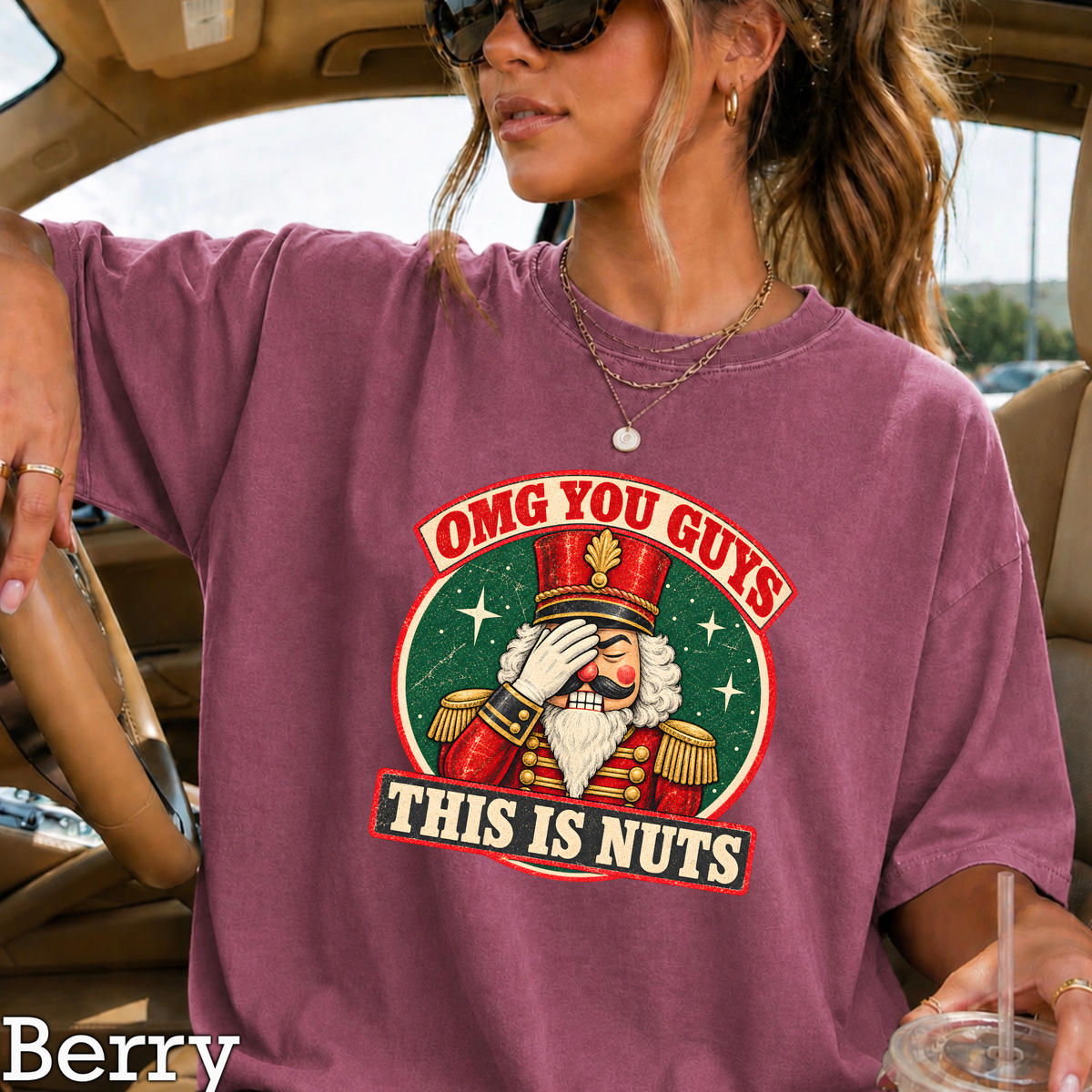 OMG You Guys This Is Nuts Christmas Comfort Color Graphic Tee