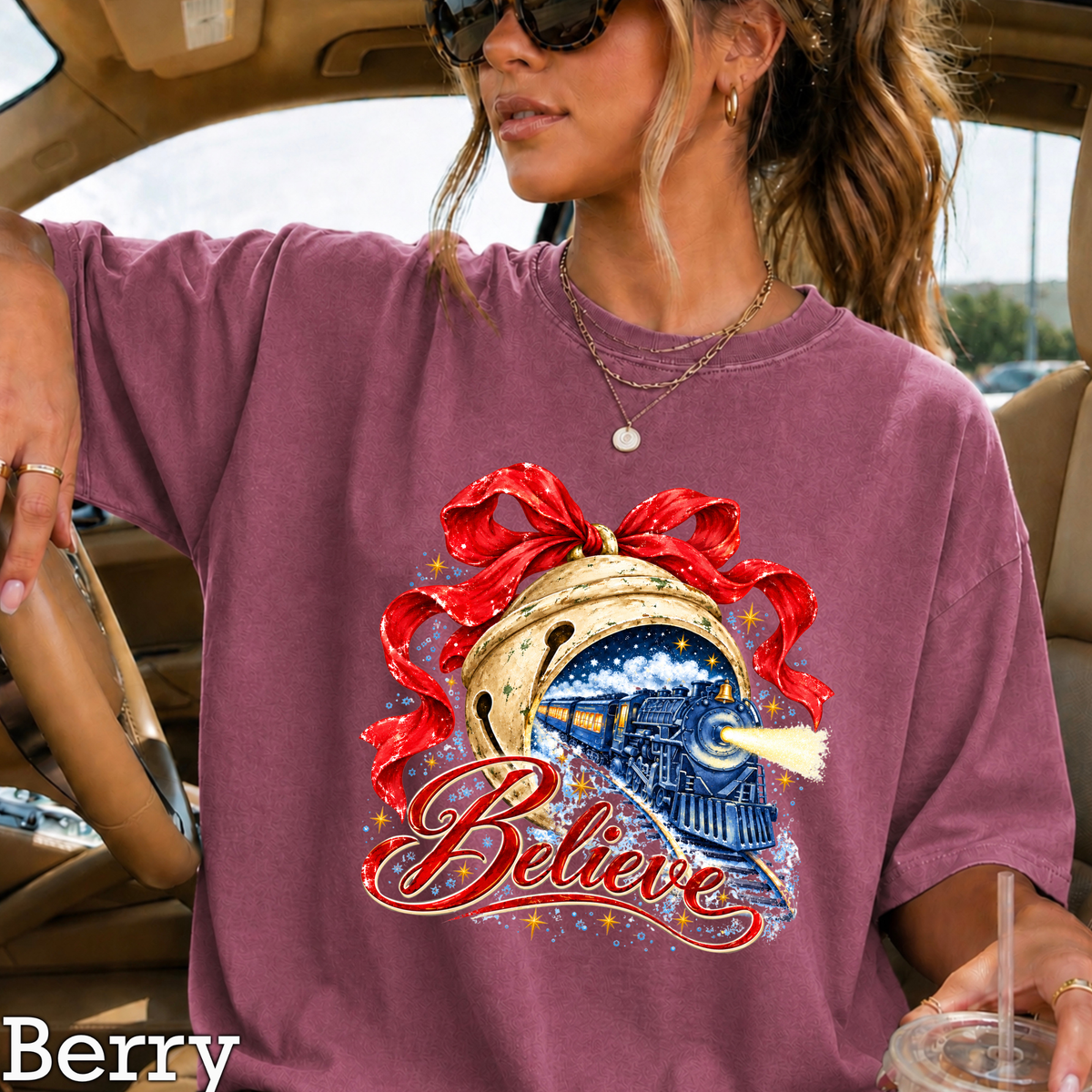 Believe Christmas Comfort Color Graphic Tee