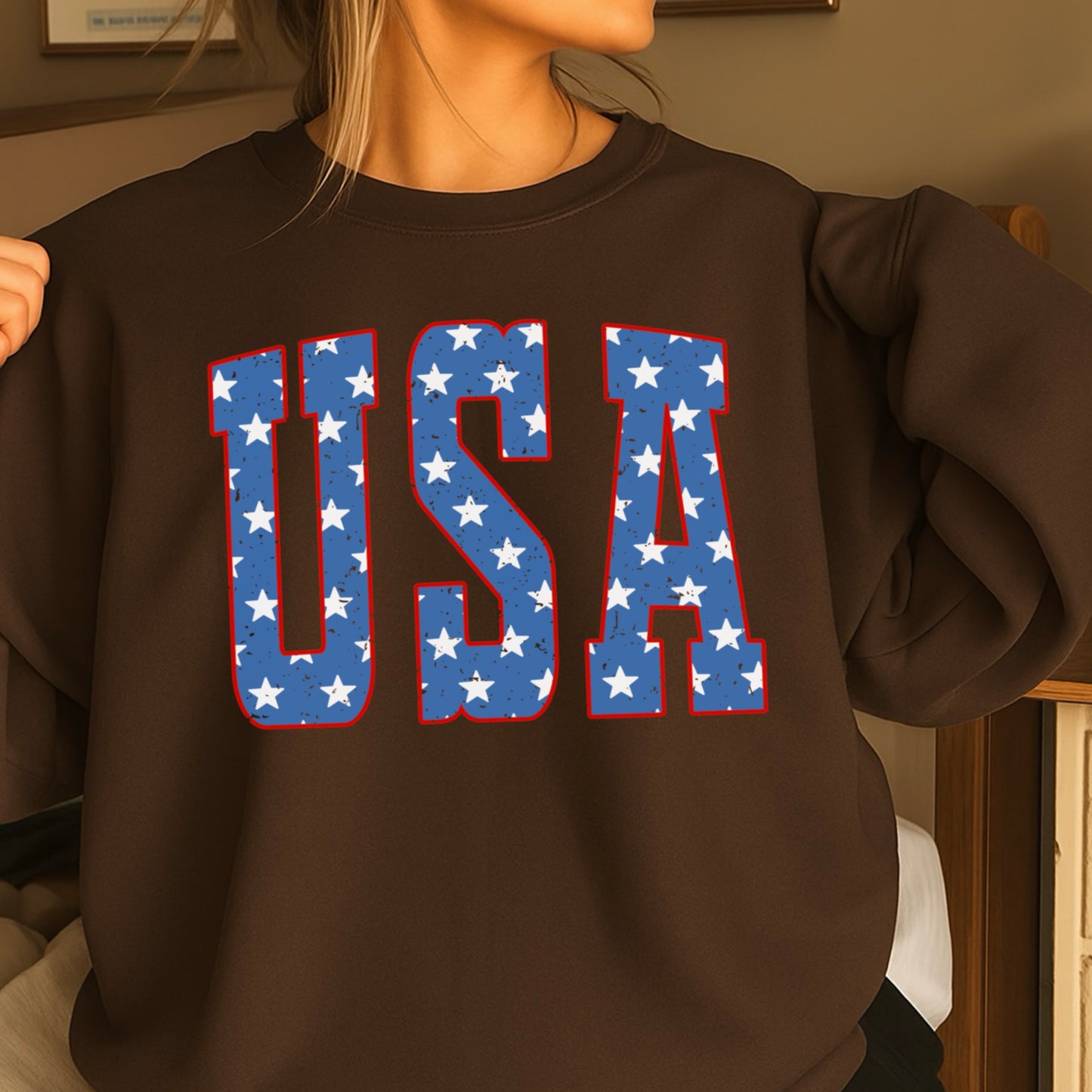 USA Patriotic Crewneck Sweatshirt