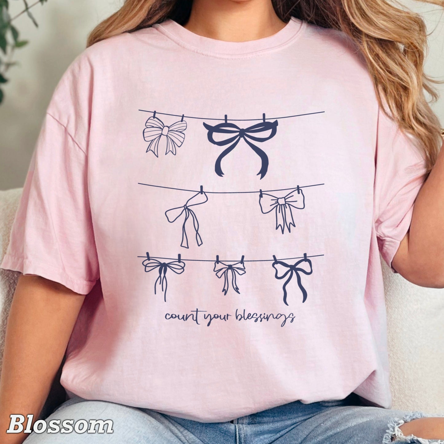 Count Your Blessings Christian Comfort Color Graphic Tee