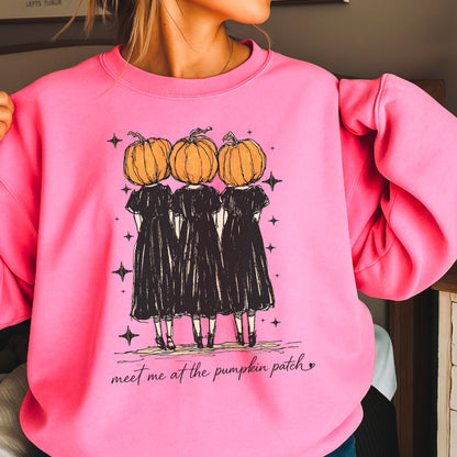 Meet Me At The Pumpkin Patch Halloween Crewneck Sweatshirt